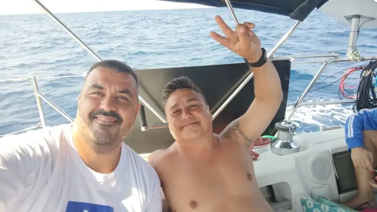 Foto de Emilio y Jose en la travesía de Mallorca