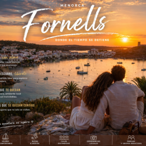 Pareja disfrutando de la vista de fornells