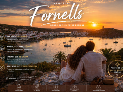 Pareja disfrutando de la vista de fornells